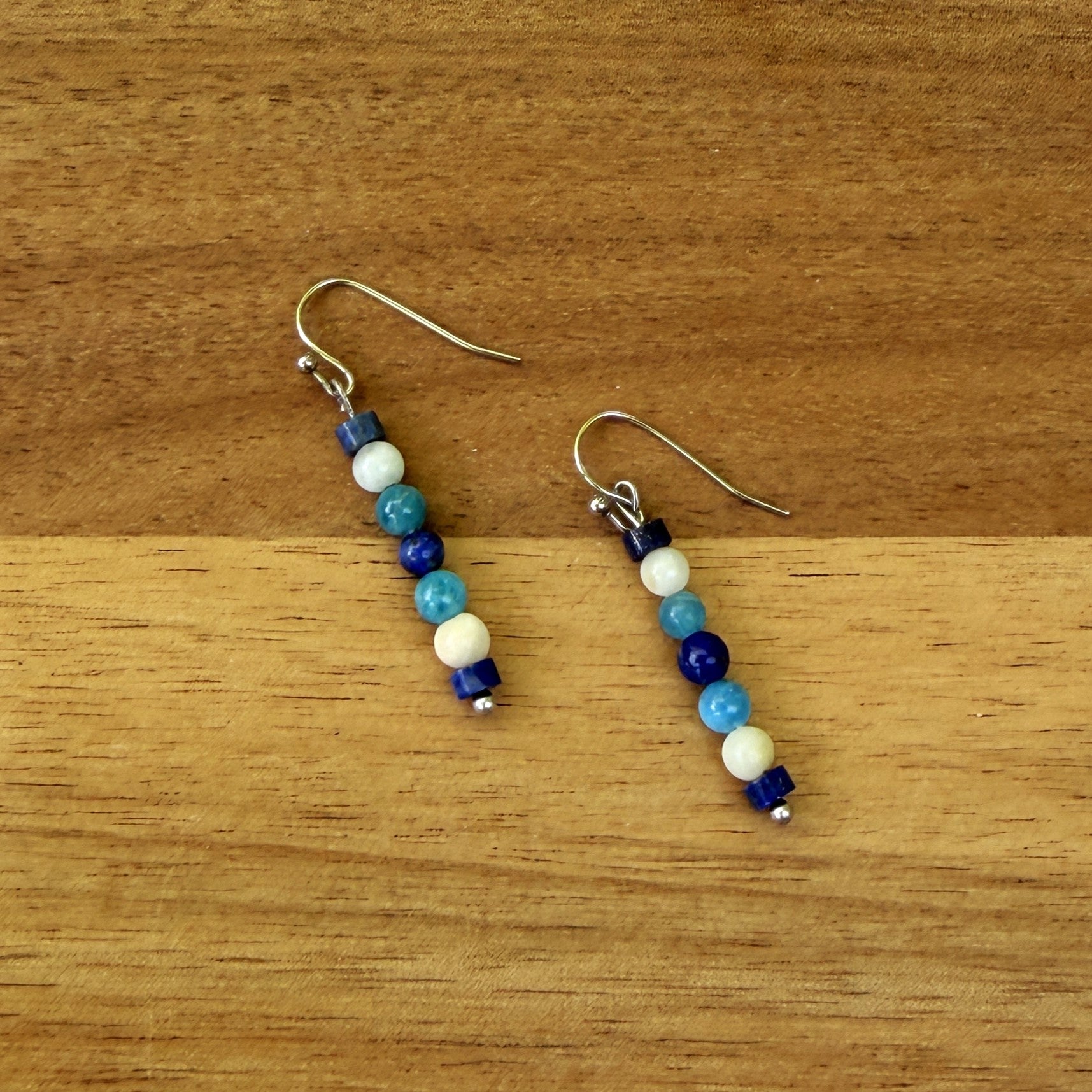 Blue Horizon Earrings - Amazonite, Apatite & Lapis Lazuli Earrings
