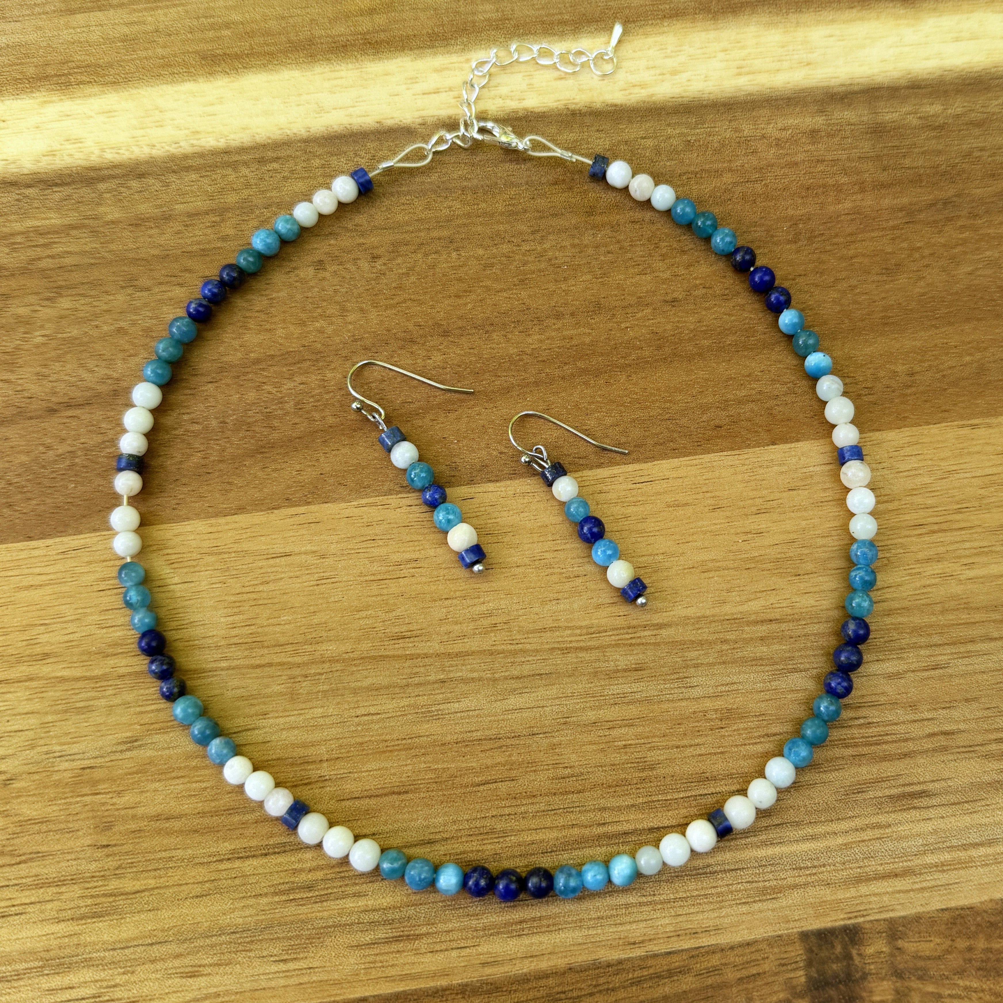 Blue Horizon Earrings - Amazonite, Apatite & Lapis Lazuli Earrings