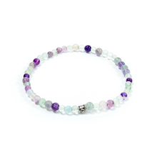Load image into Gallery viewer, Fluorite and Amethyst Mini Bracelet
