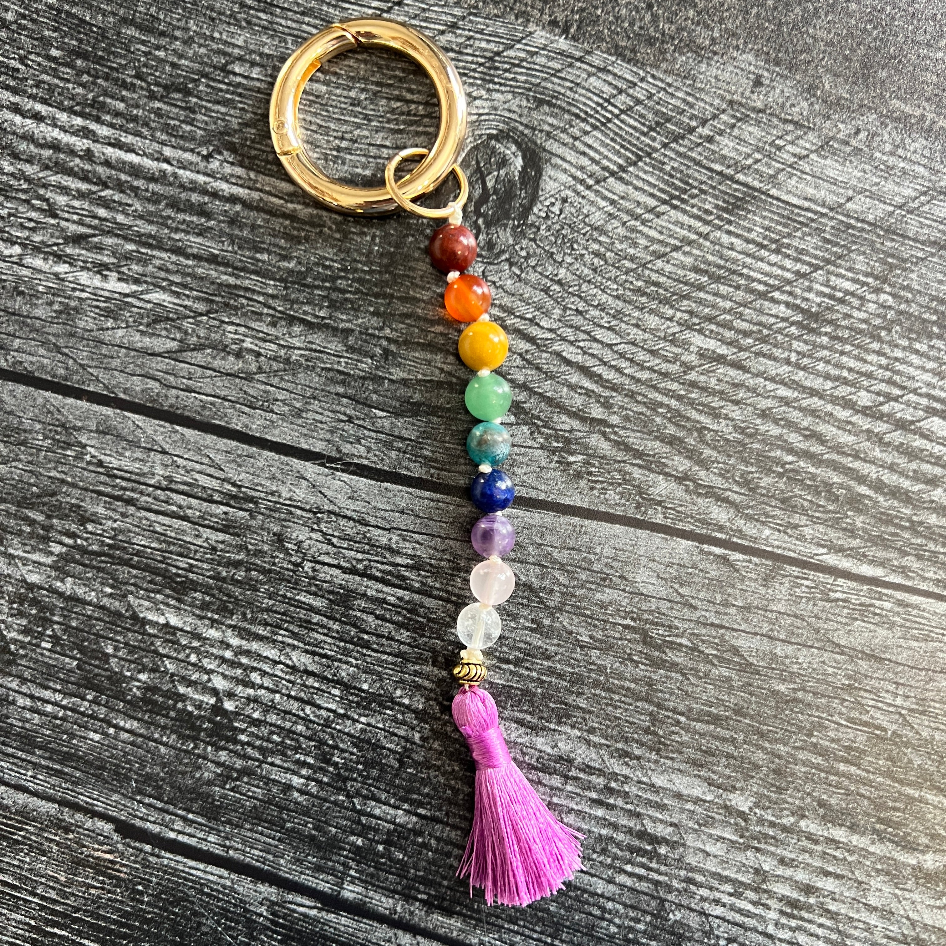 Rainbow Gemstone Keychain