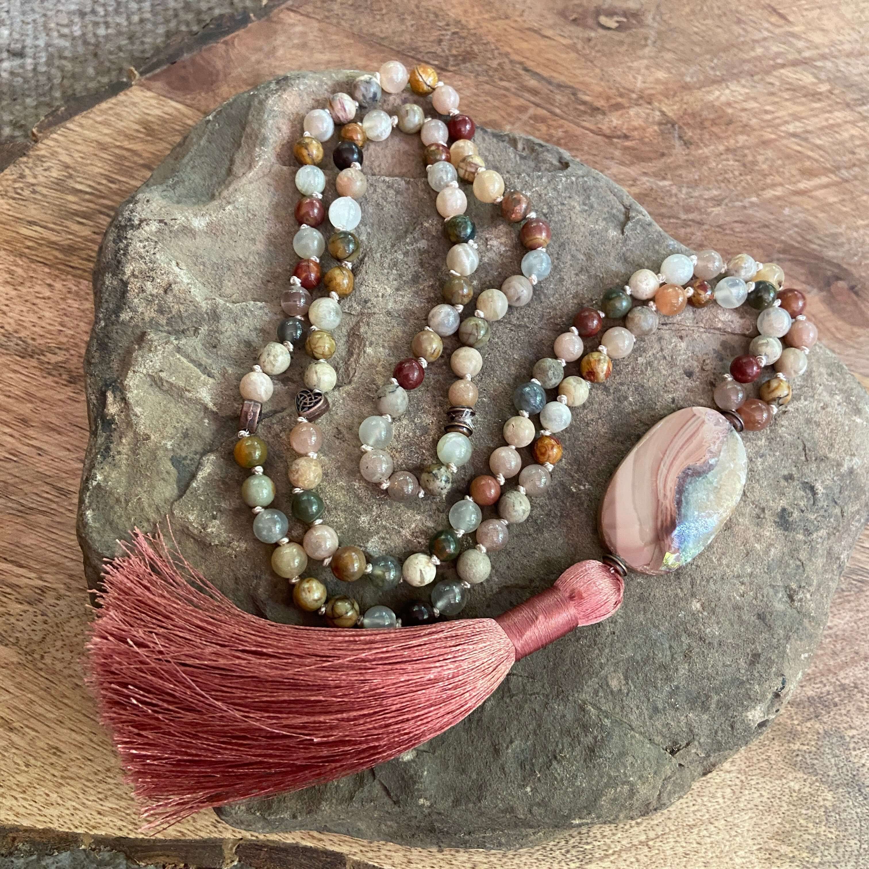 Design Your Own Custom Mala Design and build your own custom piece of jewelry! Work with our designer to create a unique, one-of-a-kind mala necklace made from high-quality crystals and gemstones. Handmade with authentic crystals and gemstones in Minneapo