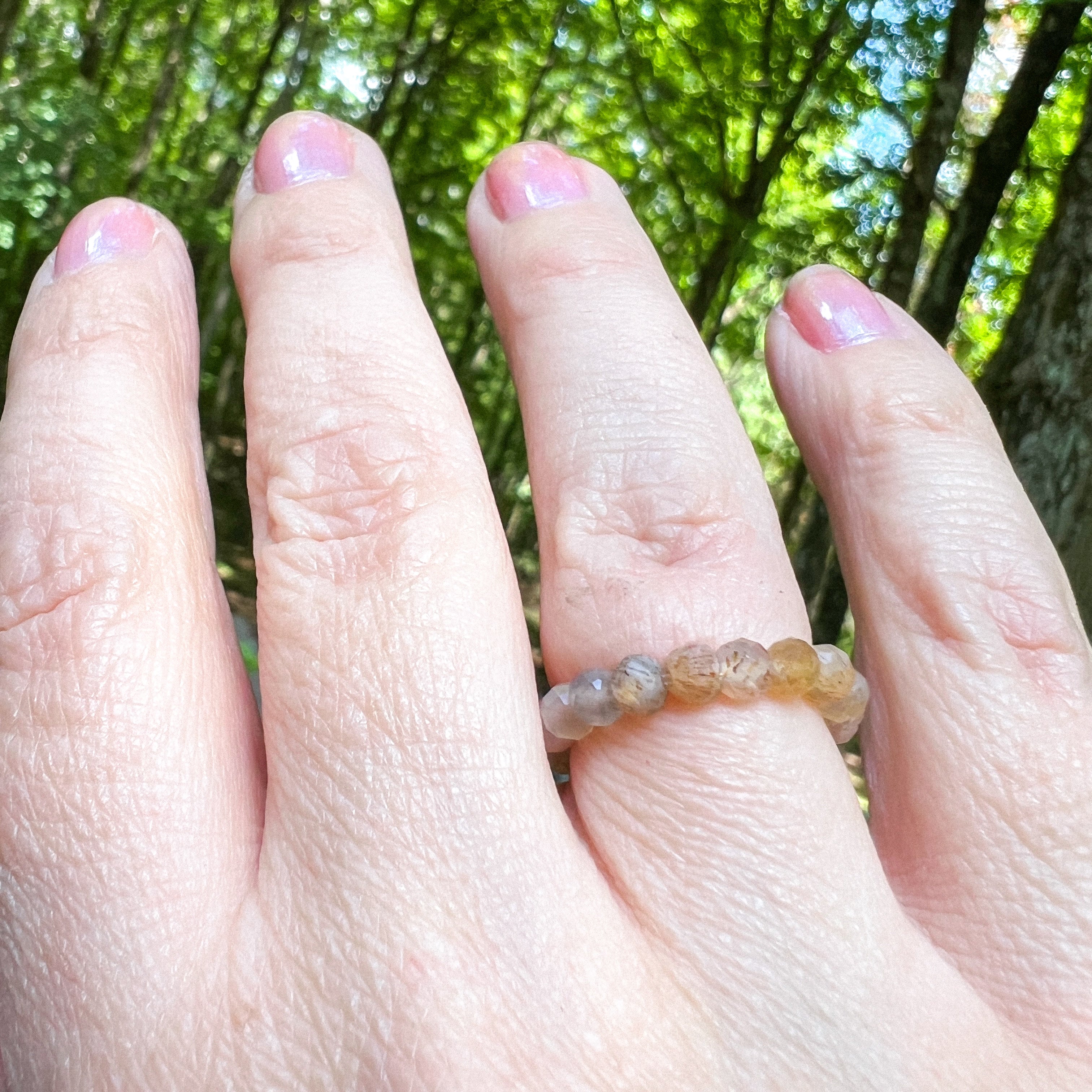 Peach Moonstone Ring