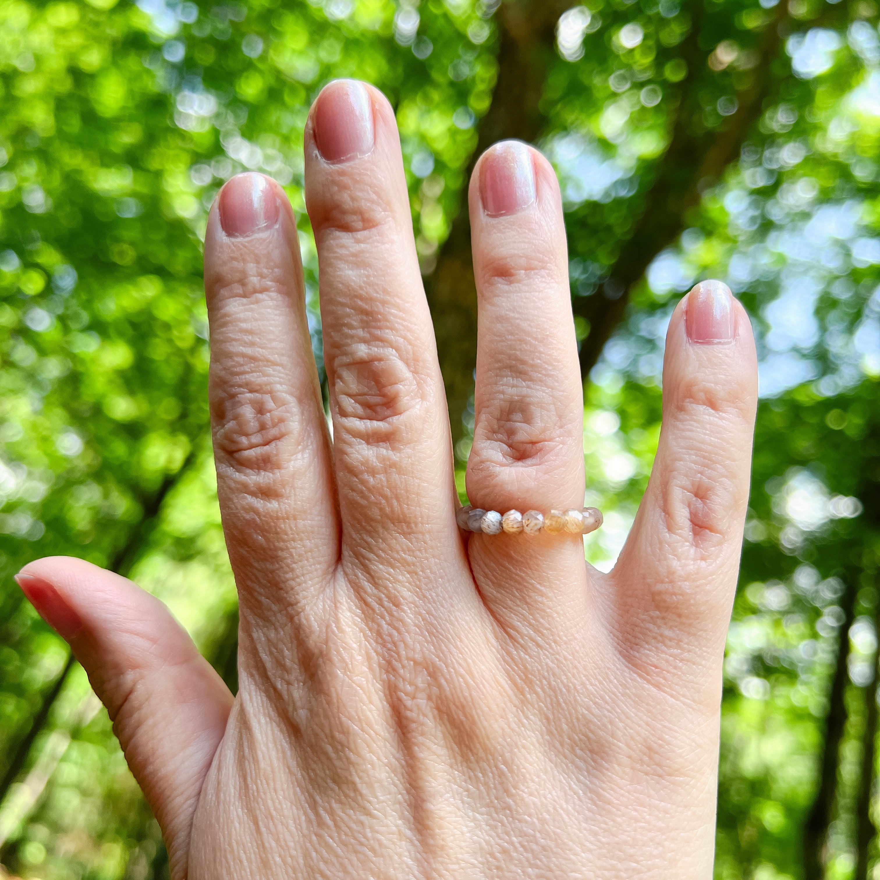Peach Moonstone Ring