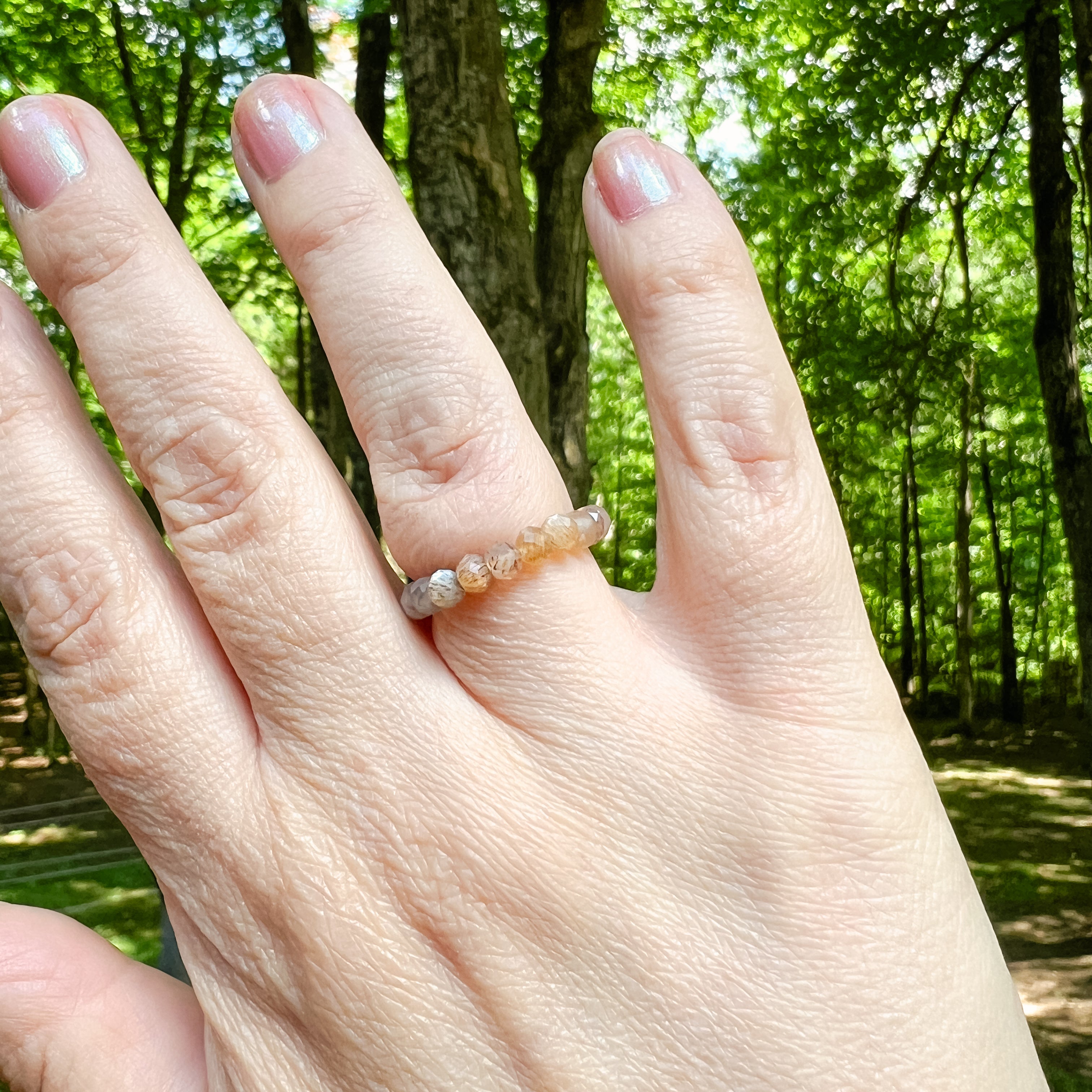 Peach Moonstone Ring