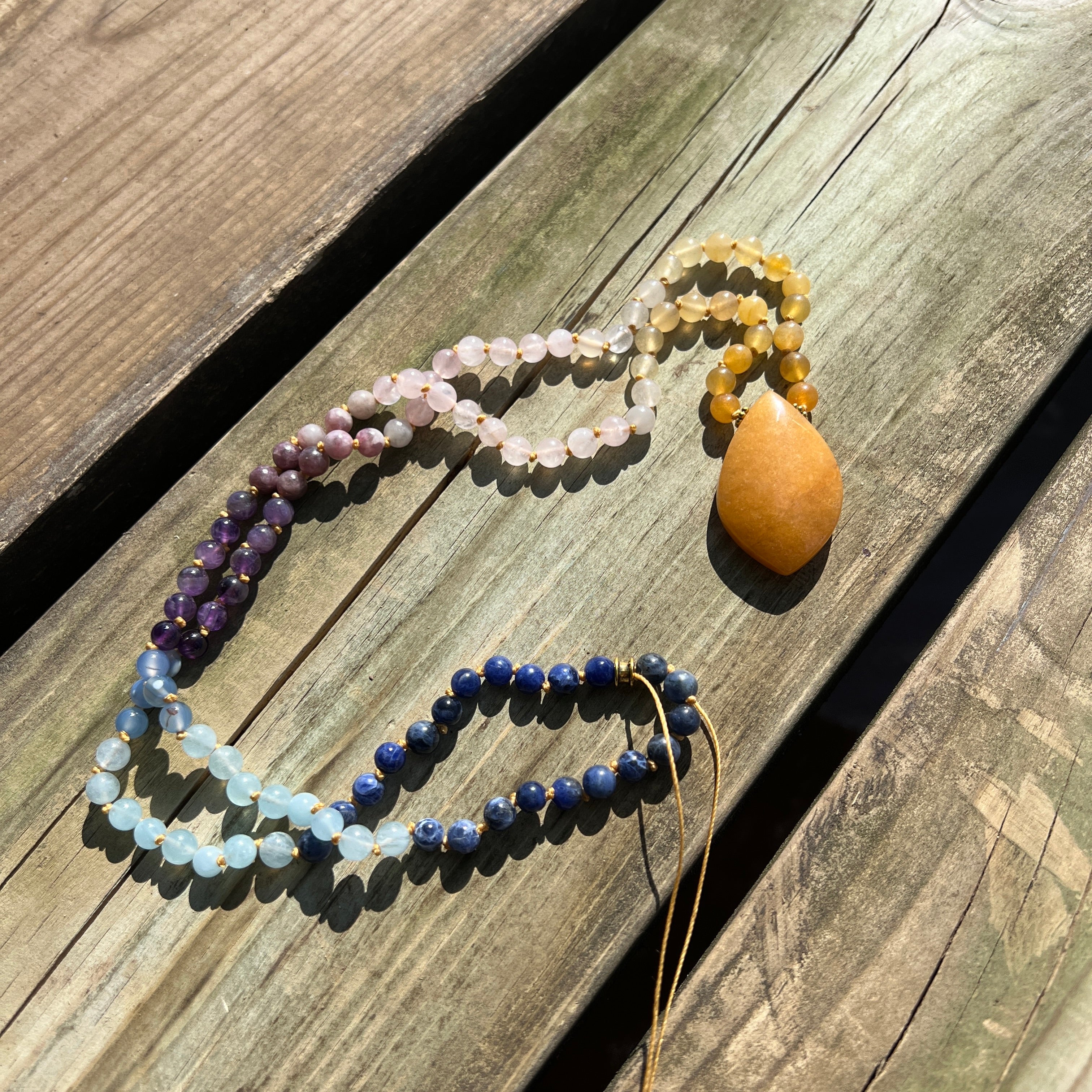 Sunrise Meditation Mala – 108 Beads for Optimism, Peace & Renewal