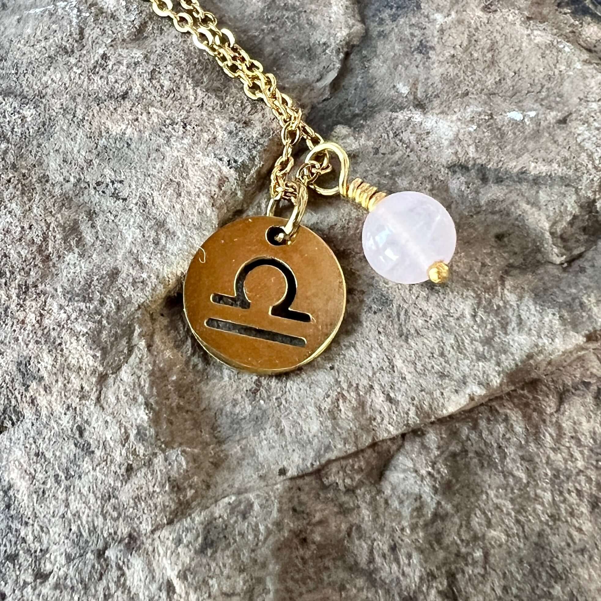 Zodiac Charm & Gemstone Necklace