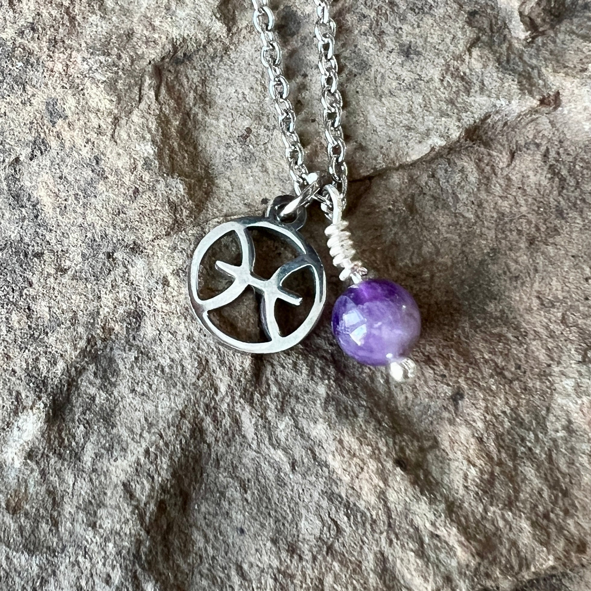 Zodiac Charm & Gemstone Necklace