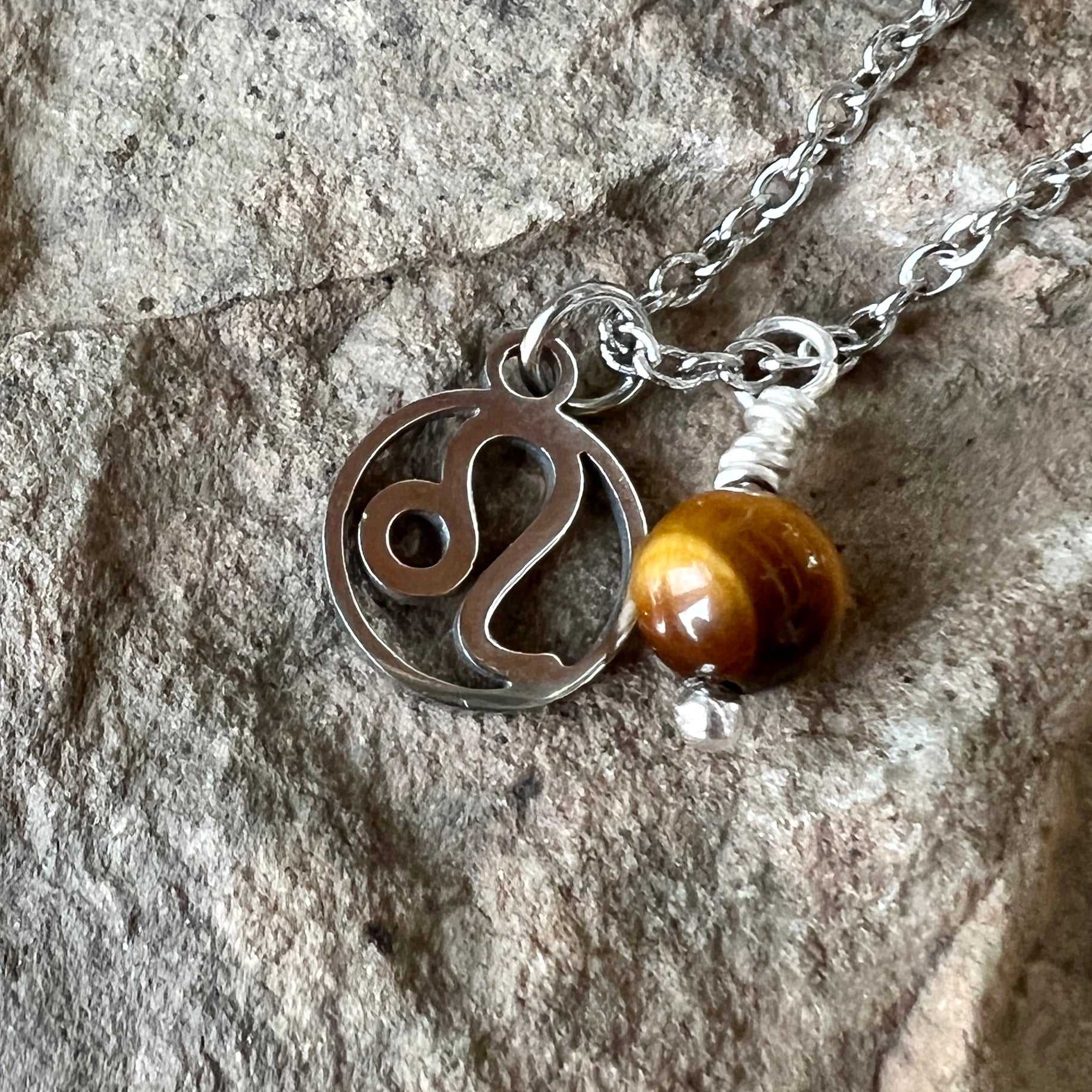 Zodiac Charm & Gemstone Necklace