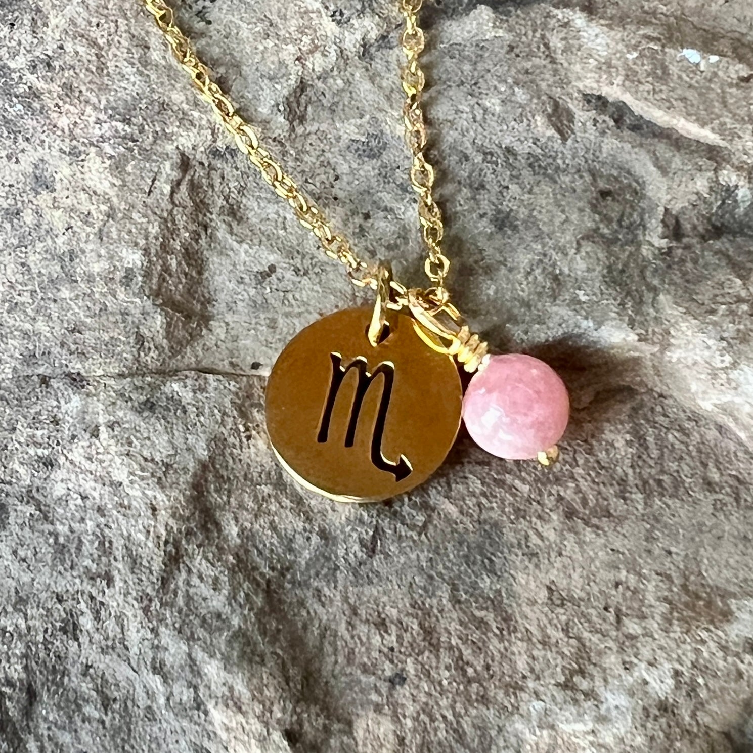 Zodiac Charm & Gemstone Necklace