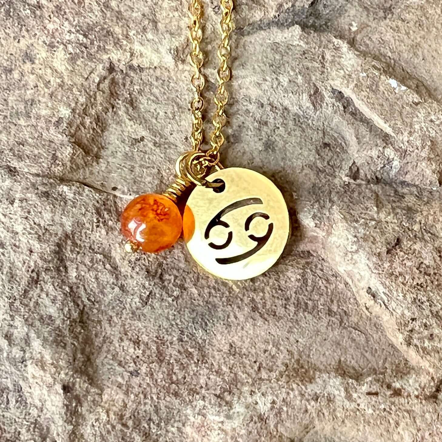 Zodiac Charm & Gemstone Necklace