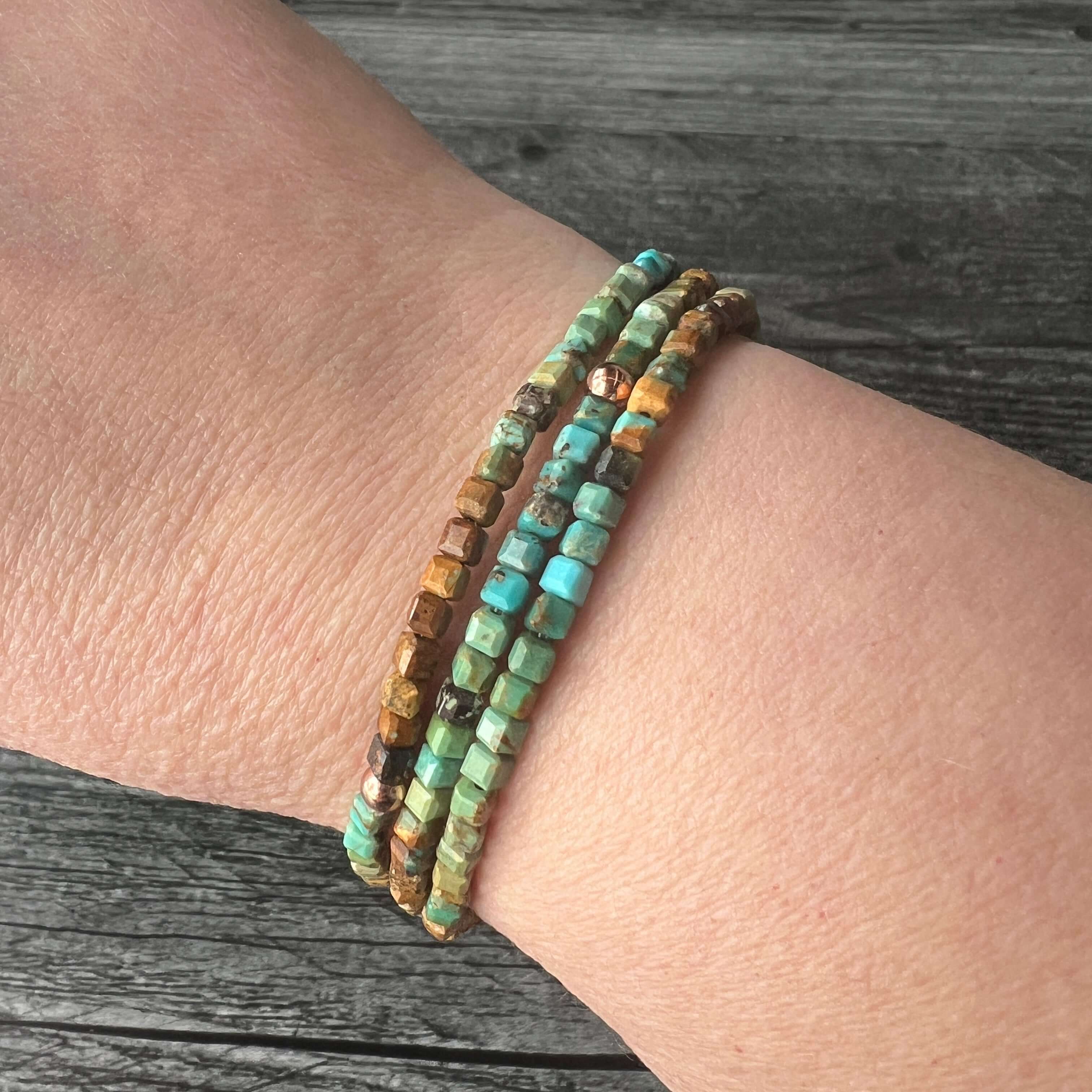 Hubei Turquoise Cube Bracelet - Subtle Radiance Collection