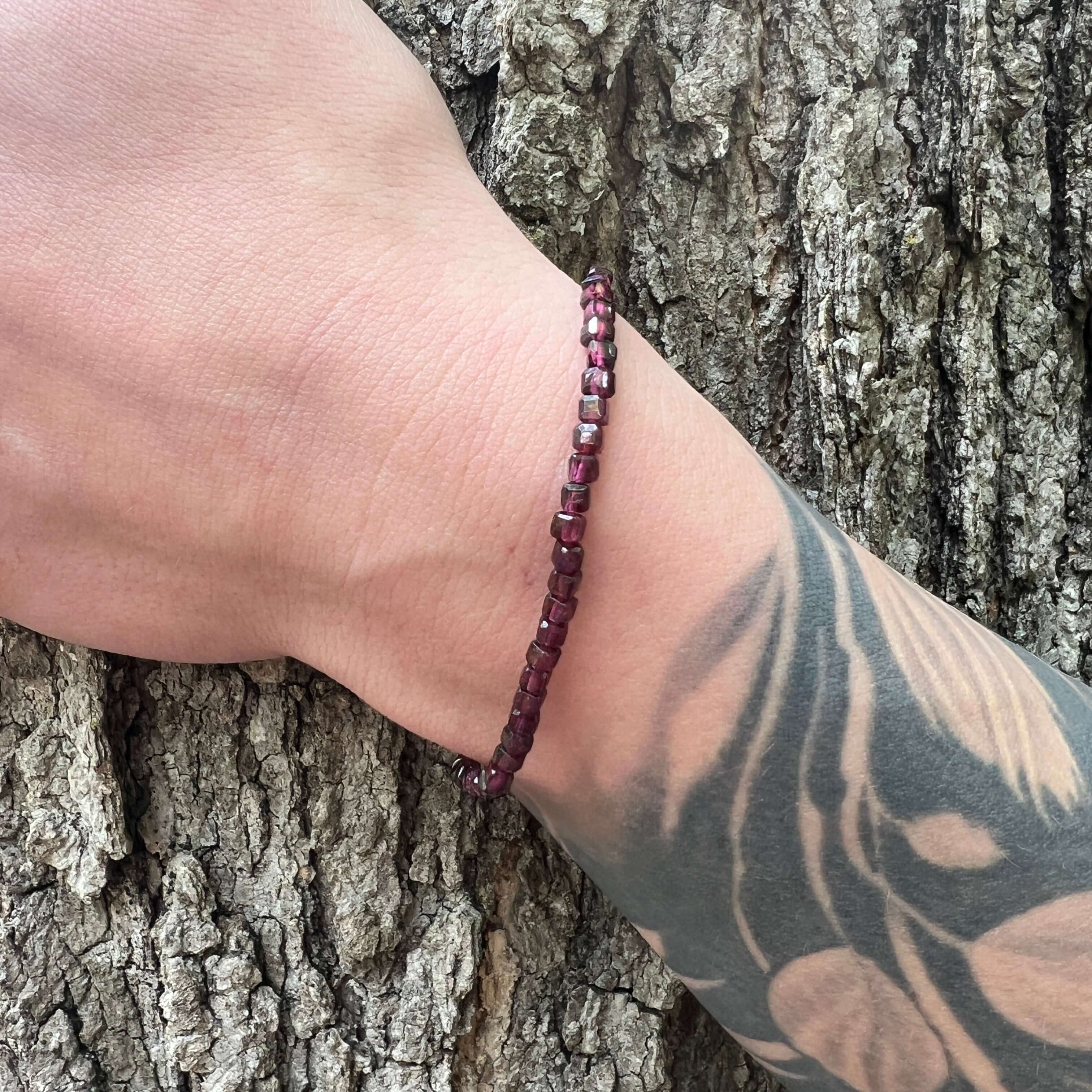 Purple Garnet Cube Bracelet - Subtle Radiance Collection