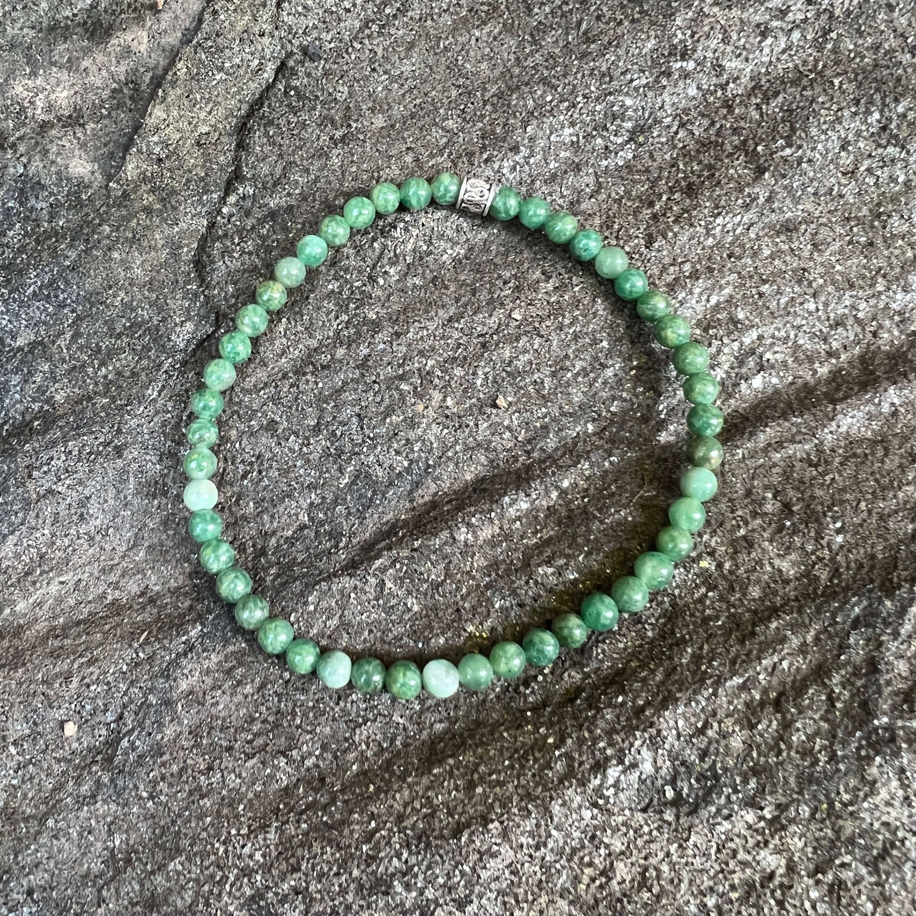 African Jade Mini Bead Bracelet This bracelet is made with high-quality African Jade gemstones which brings creativity, wisdom, and healing to the wearer. Zodiac: Pisces Chakras: Heart. Handmade with authentic crystals and gemstones.