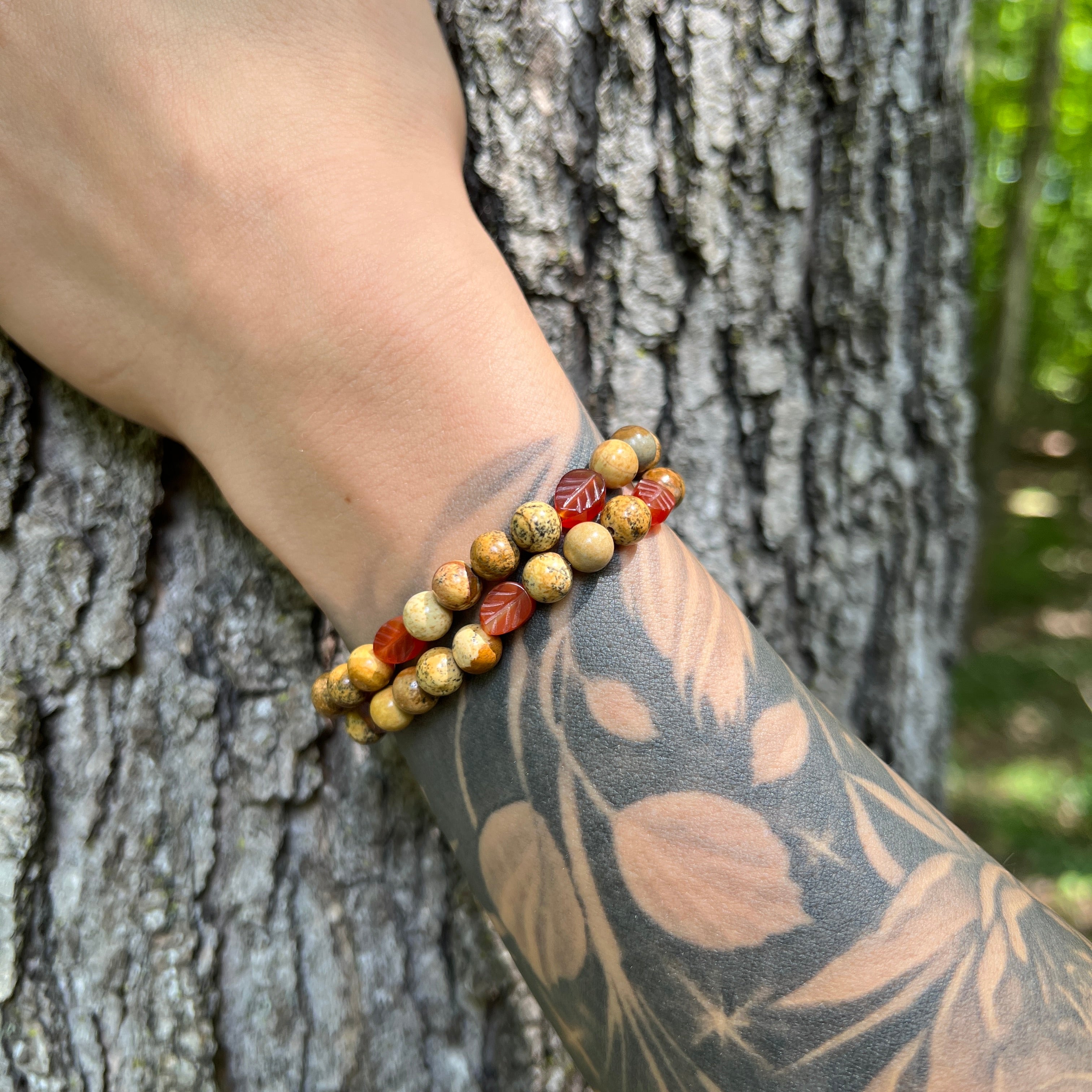 Harvest Glow Bracelet | Carnelian and Picture Jasper