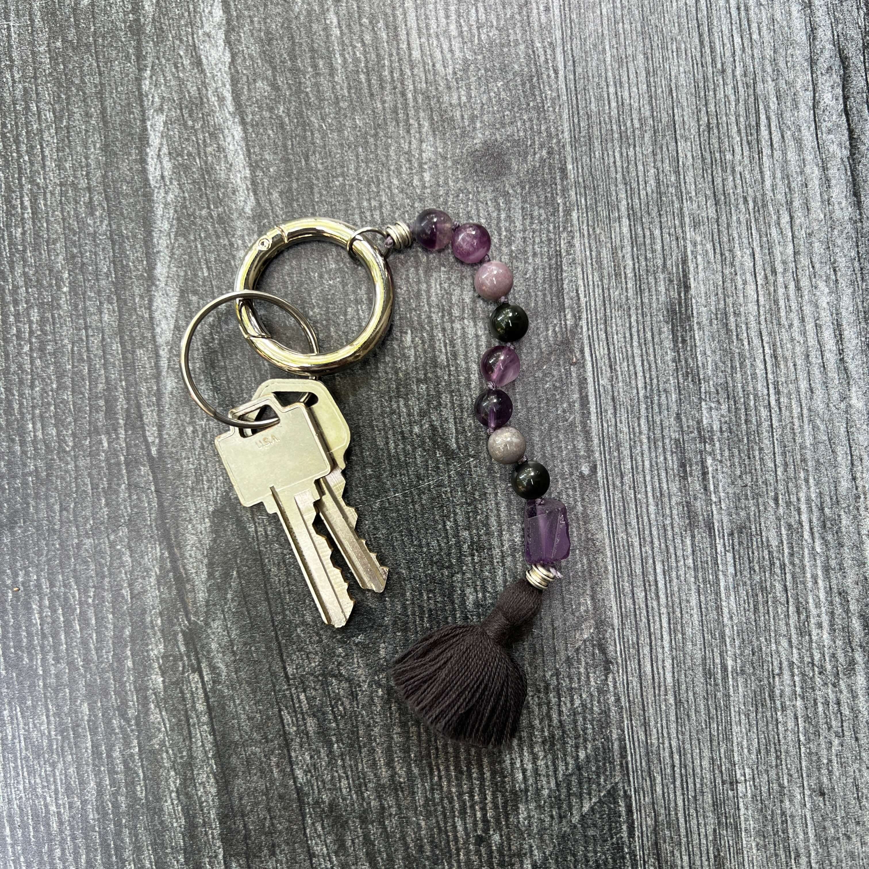 Amethyst Gemstone Keychain