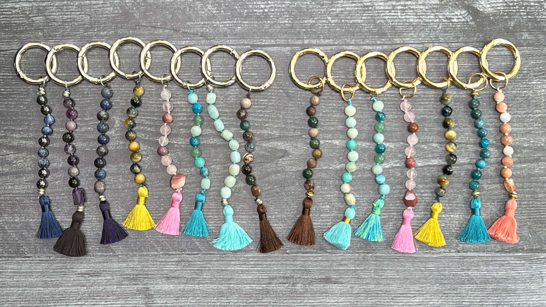 Rainbow Gemstone Keychain