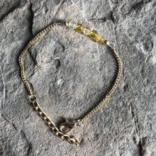 Load image into Gallery viewer, November birthstone bracelet made with Citrine on gold-plated chain.
