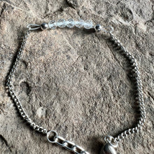 Load image into Gallery viewer, April birthstone bracelet made with White Topaz on stainless steel chain.
