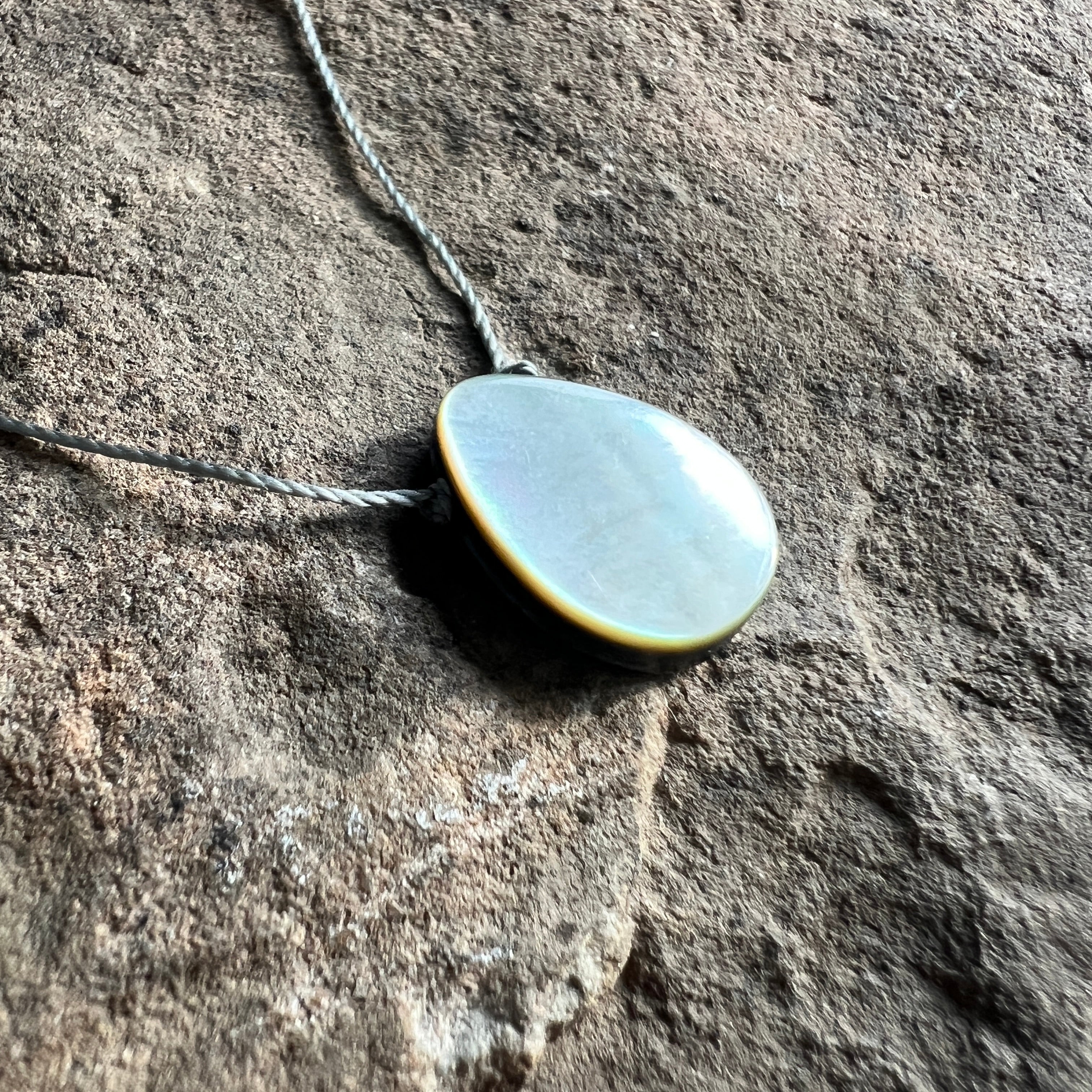 Mother of Pearl Teardrop Necklace – Natural Shell Minimalist Jewelry