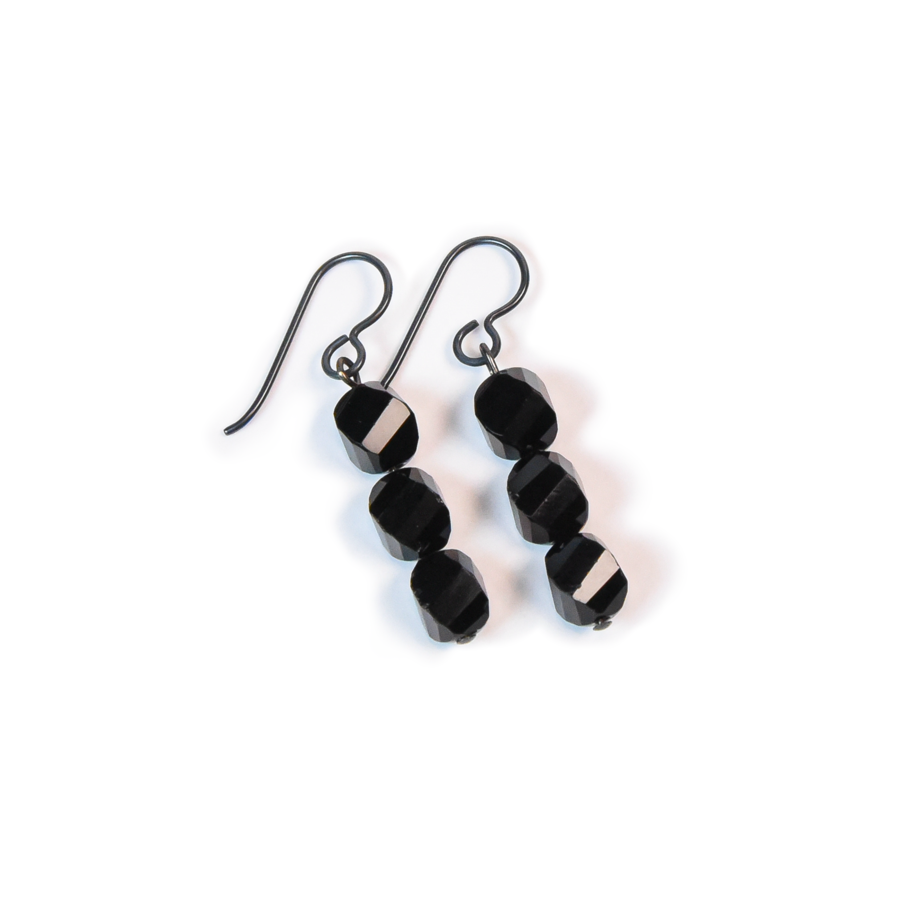 Onyx Spiral Sphere Earrings