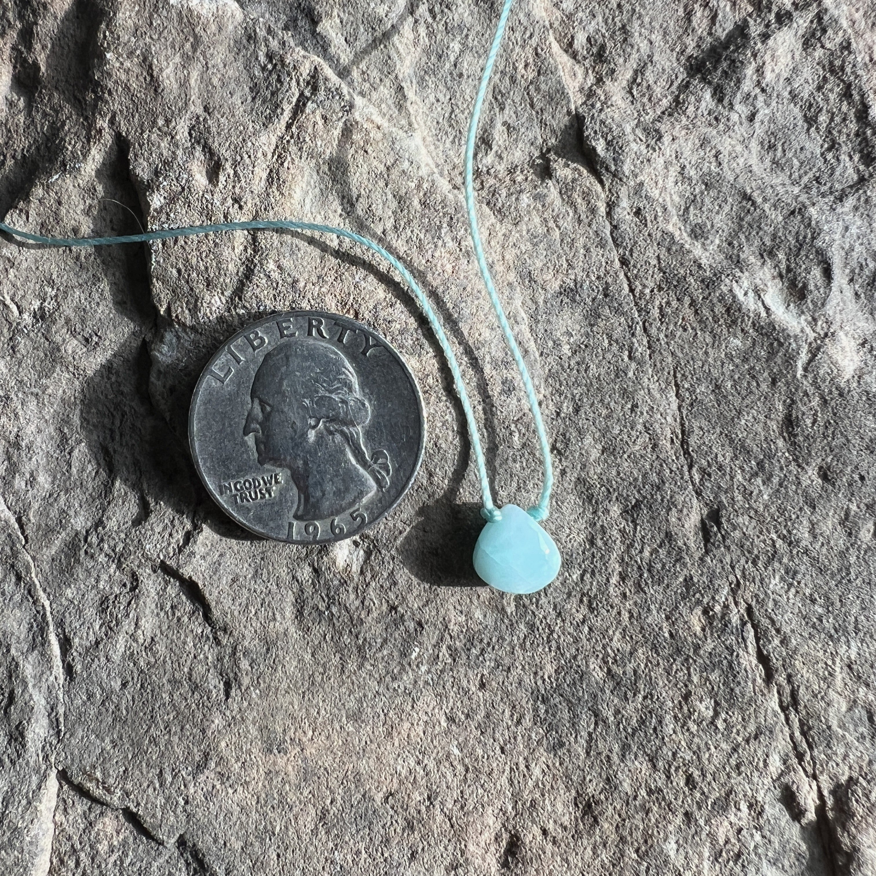 Peruvian Amazonite Faceted Teardrop Necklace – Minimalist Gemstone Necklace