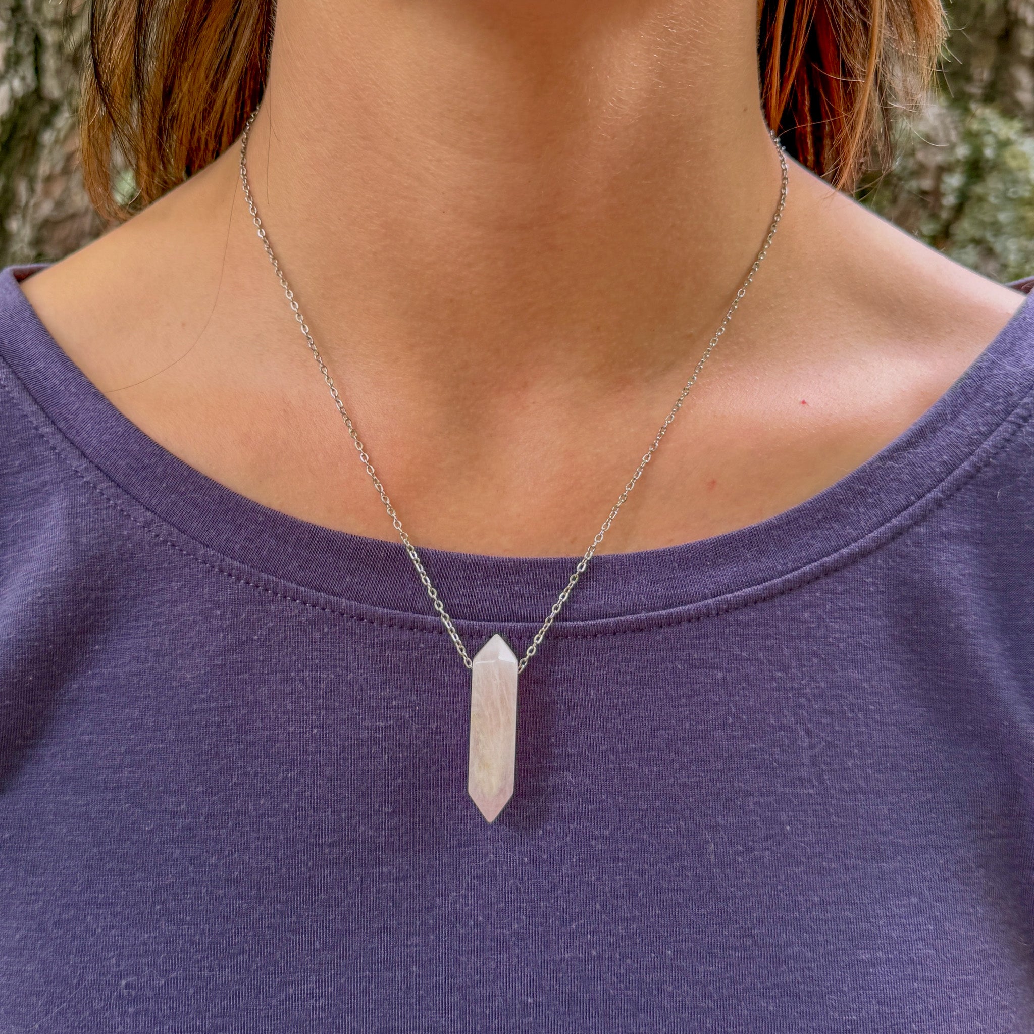 Rose Quartz Point Necklace - Earth Points Collection