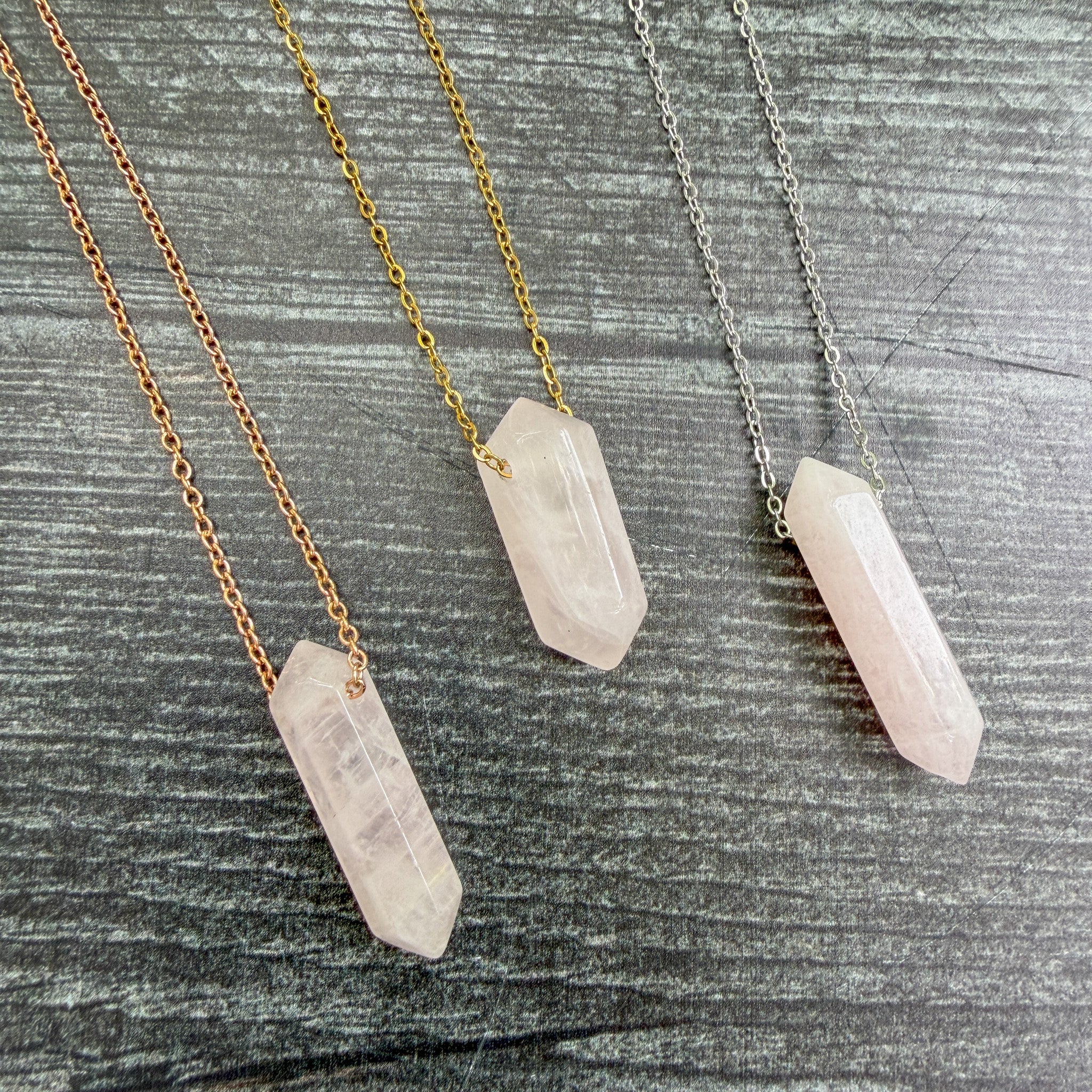 Rose Quartz Point Necklace - Earth Points Collection