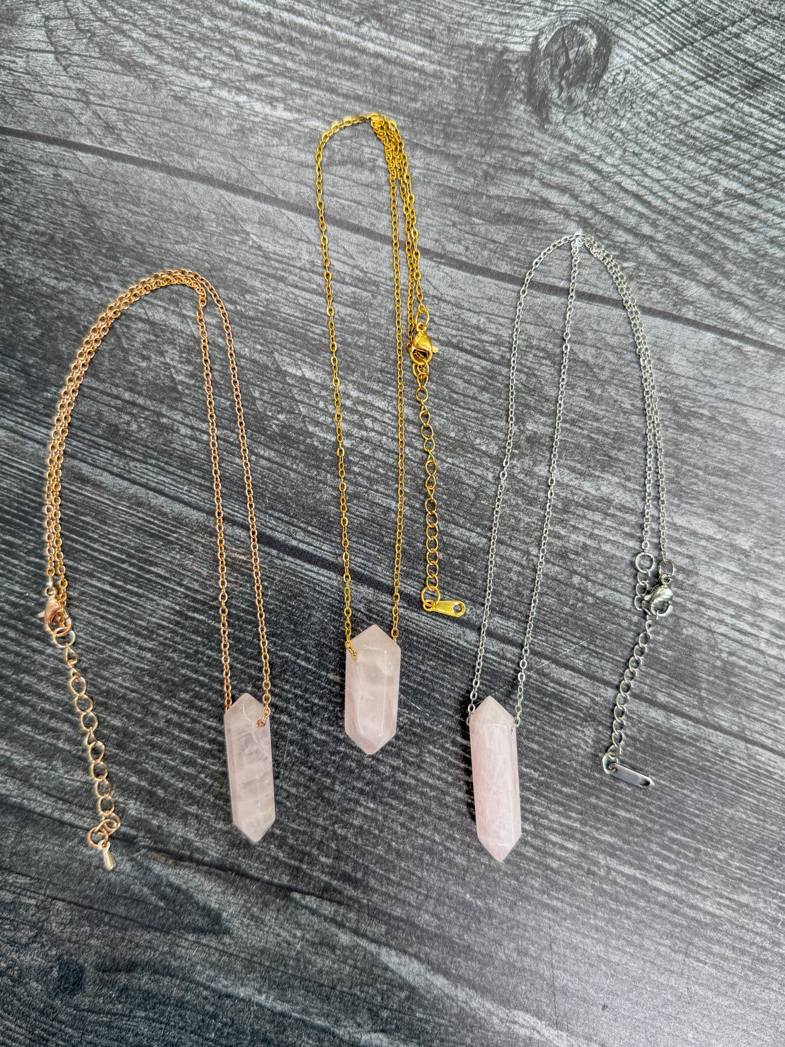 Rose Quartz Point Necklace - Earth Points Collection