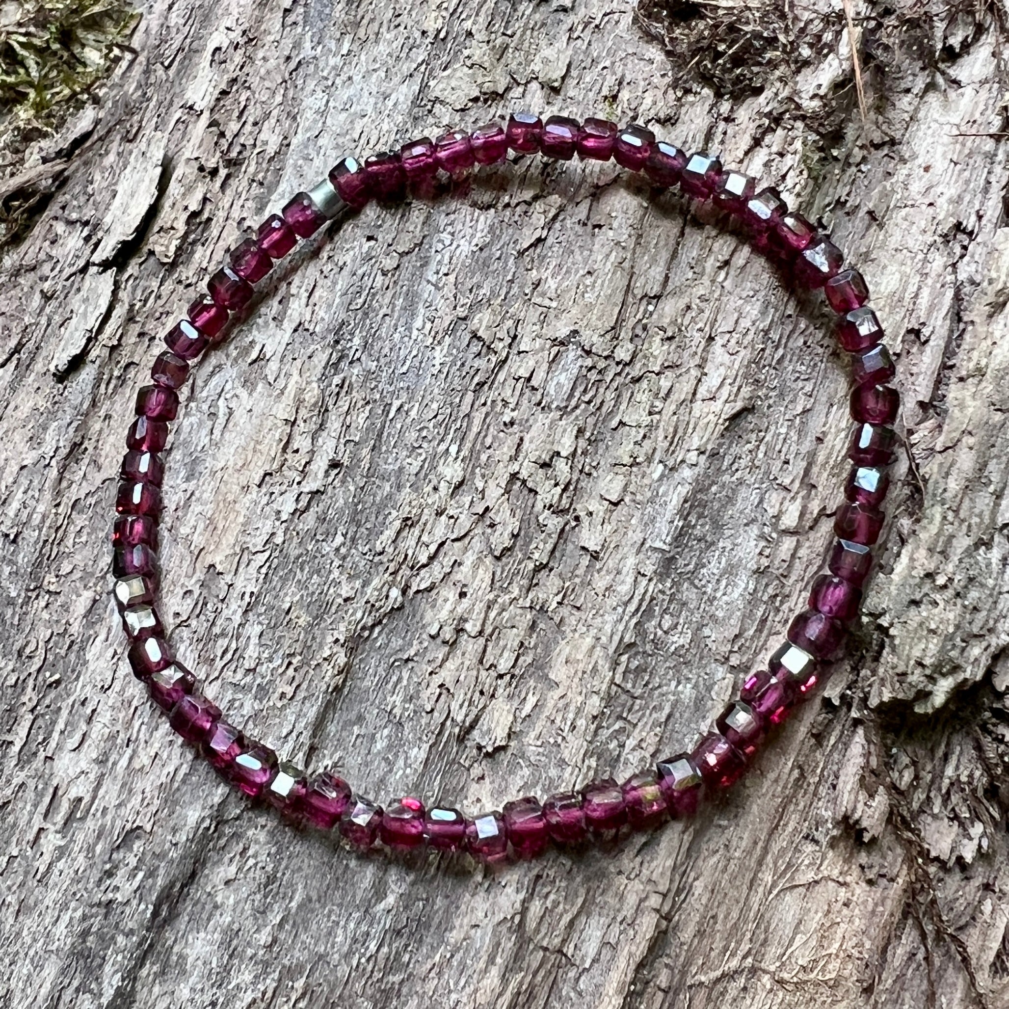 Purple Garnet Cube Bracelet - Subtle Radiance Collection