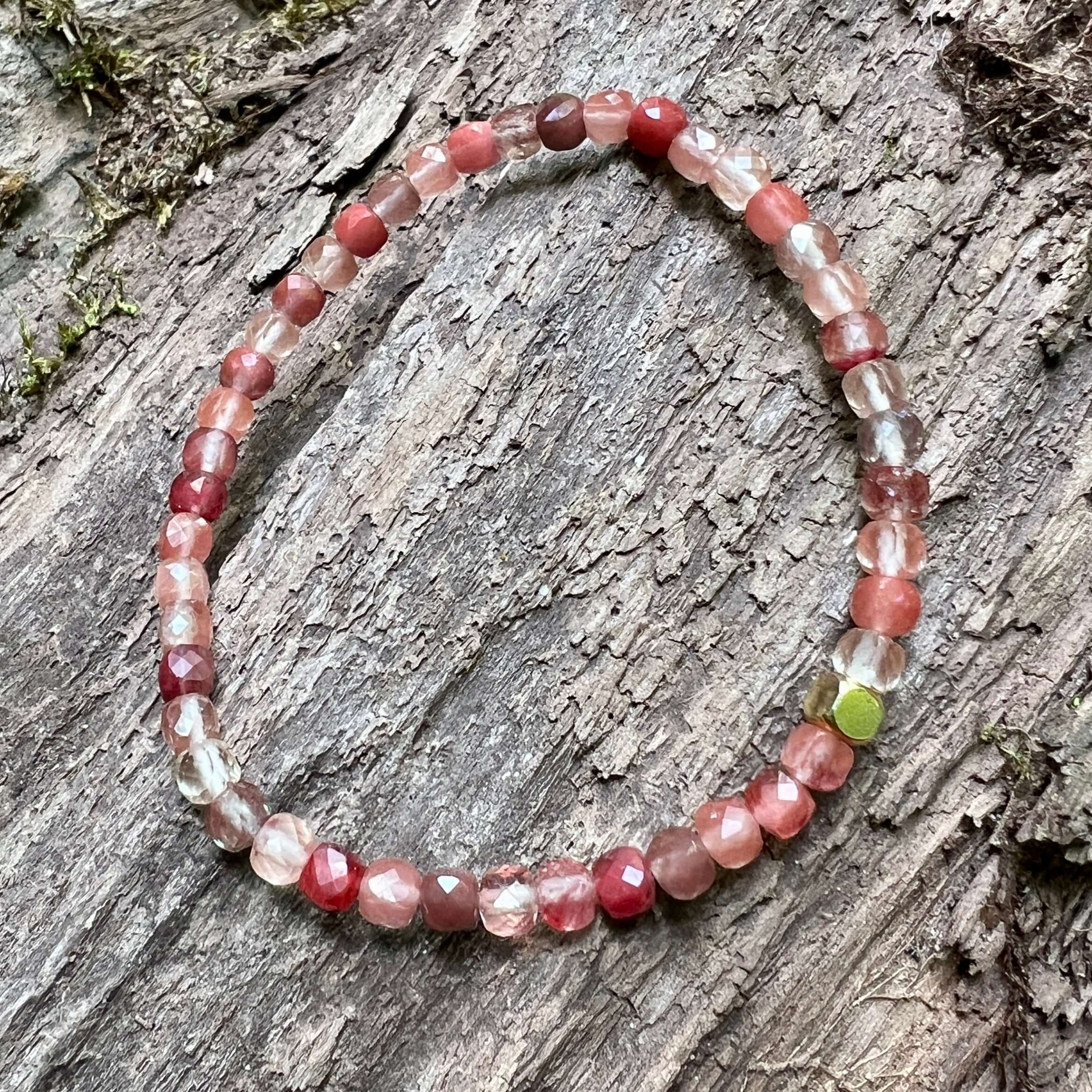 Red Lazasine Cube Bracelet - Subtle Radiance Collection