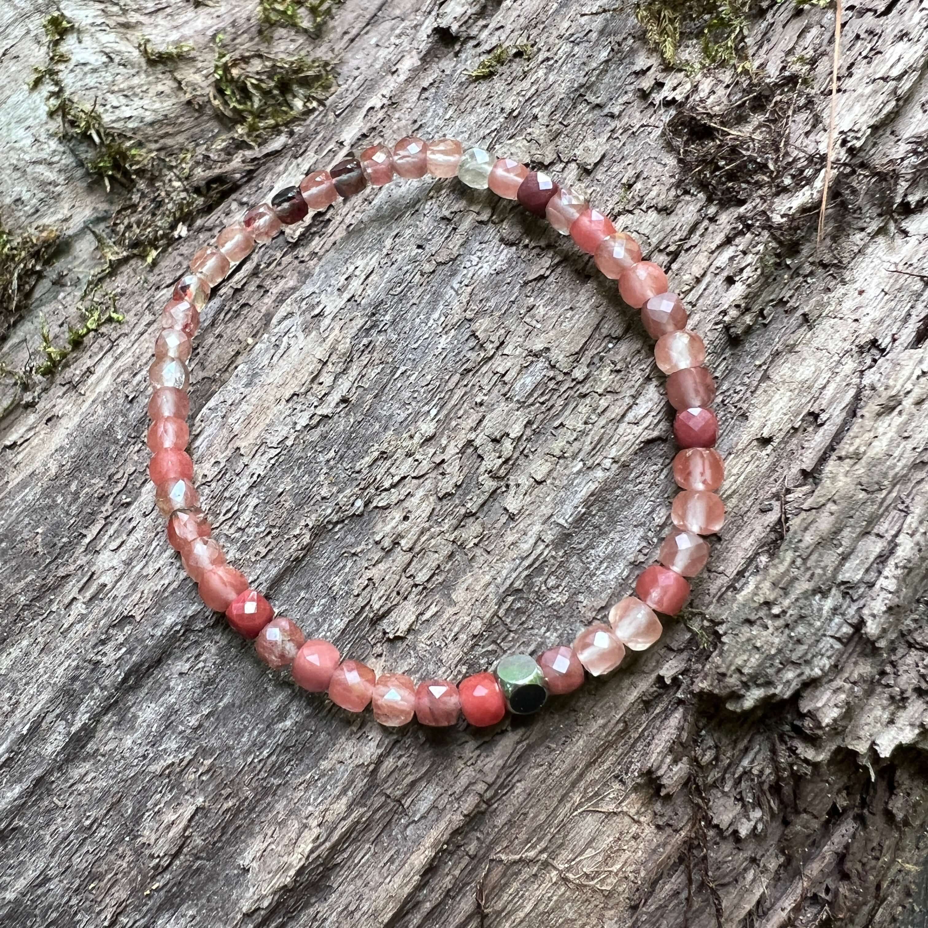 Red Lazasine Cube Bracelet - Subtle Radiance Collection