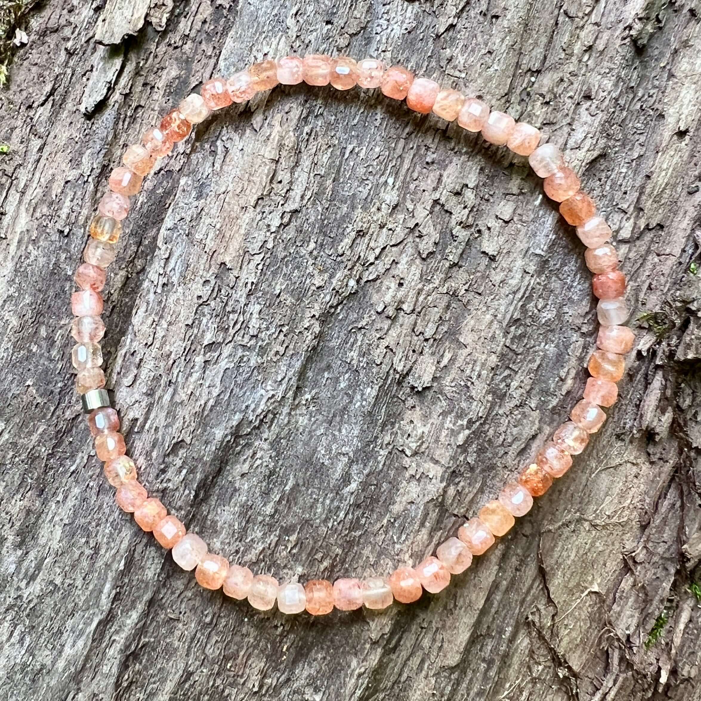 Sunstone Cube Bracelet - Subtle Radiance Collection