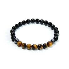 Load image into Gallery viewer, Triple Protection Obsidian, Tiger Eye, and Hematite Bracelet
