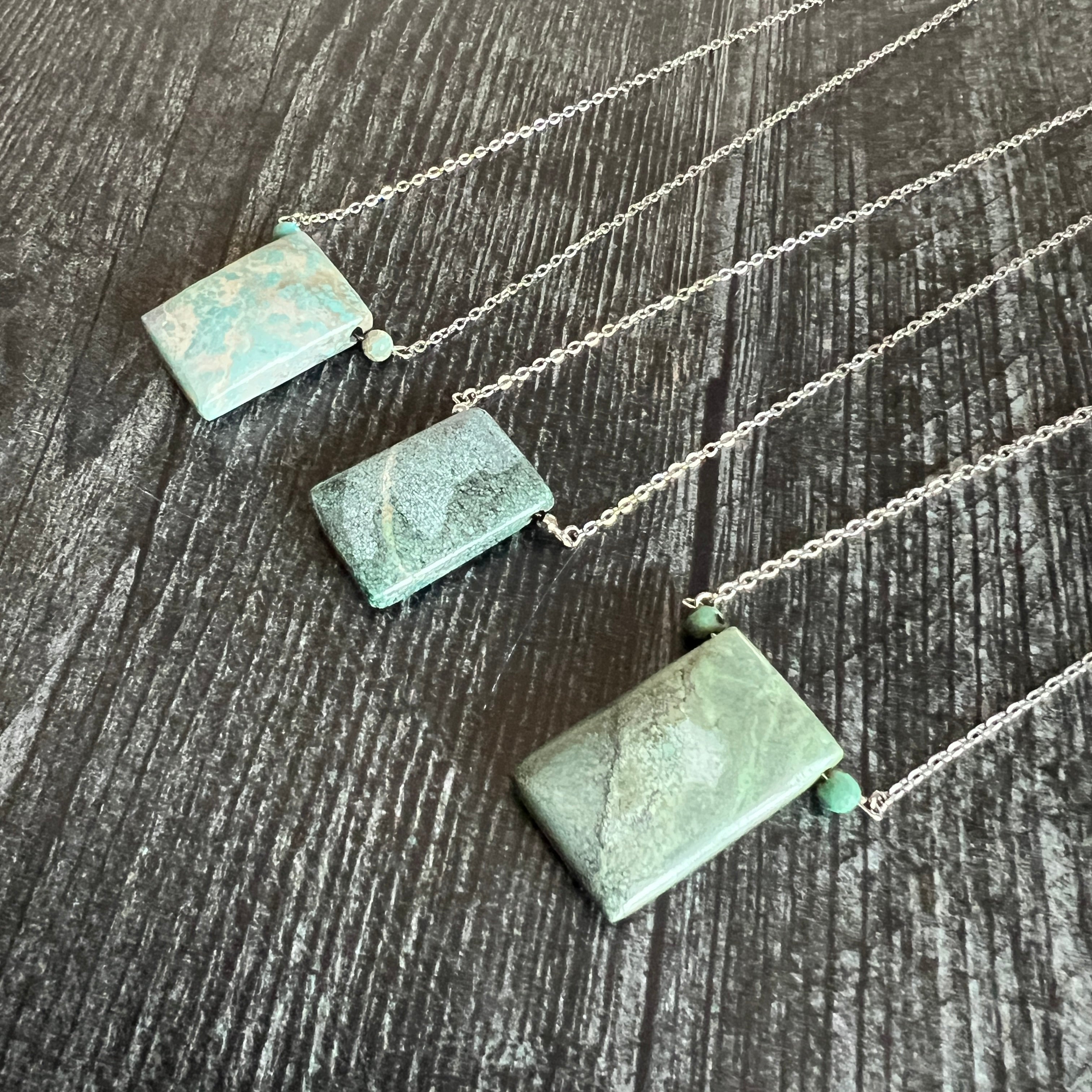 African Turquoise Rectangle Necklace