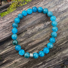 Load image into Gallery viewer, Apatite Bead Bracelet This bracelet is made with high-quality Apatite stones which bring clarity to the wearer. Zodiac Signs: Gemini and Libra. Chakra: Third Eye and Throat. Handmade with authentic crystals and gemstones in Minneapolis, MN.
