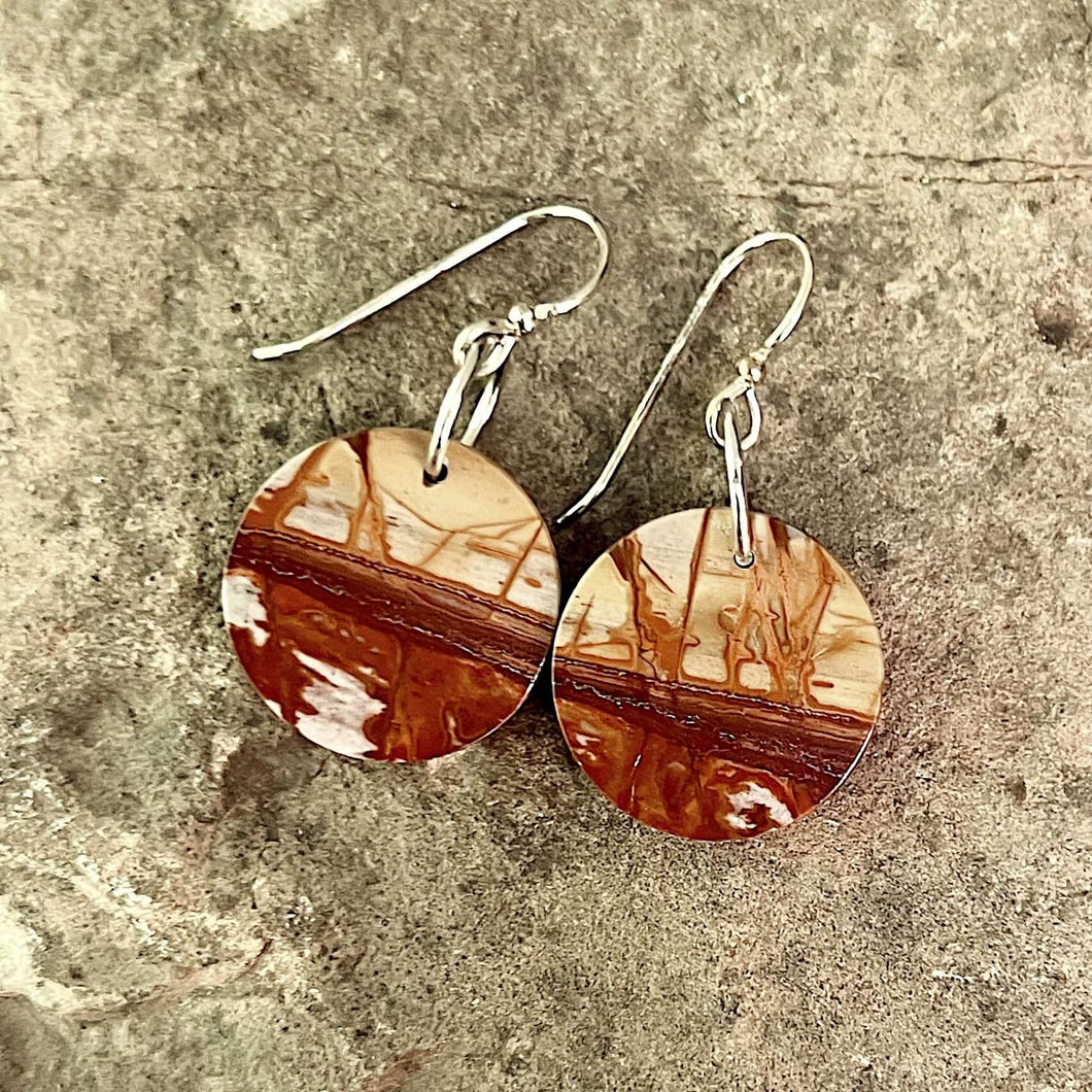 Red Creek Jasper Circle Earrings
