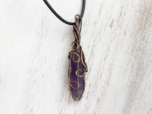 Load image into Gallery viewer, Amethyst Double Point Wire Wrapped Pendant
