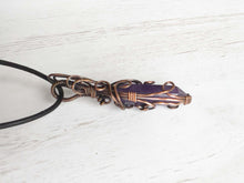 Load image into Gallery viewer, Amethyst Double Point Wire Wrapped Pendant
