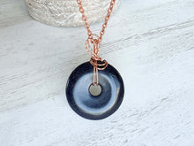 Load image into Gallery viewer, Blue Goldstone Wire Wrapped Pendant Necklace
