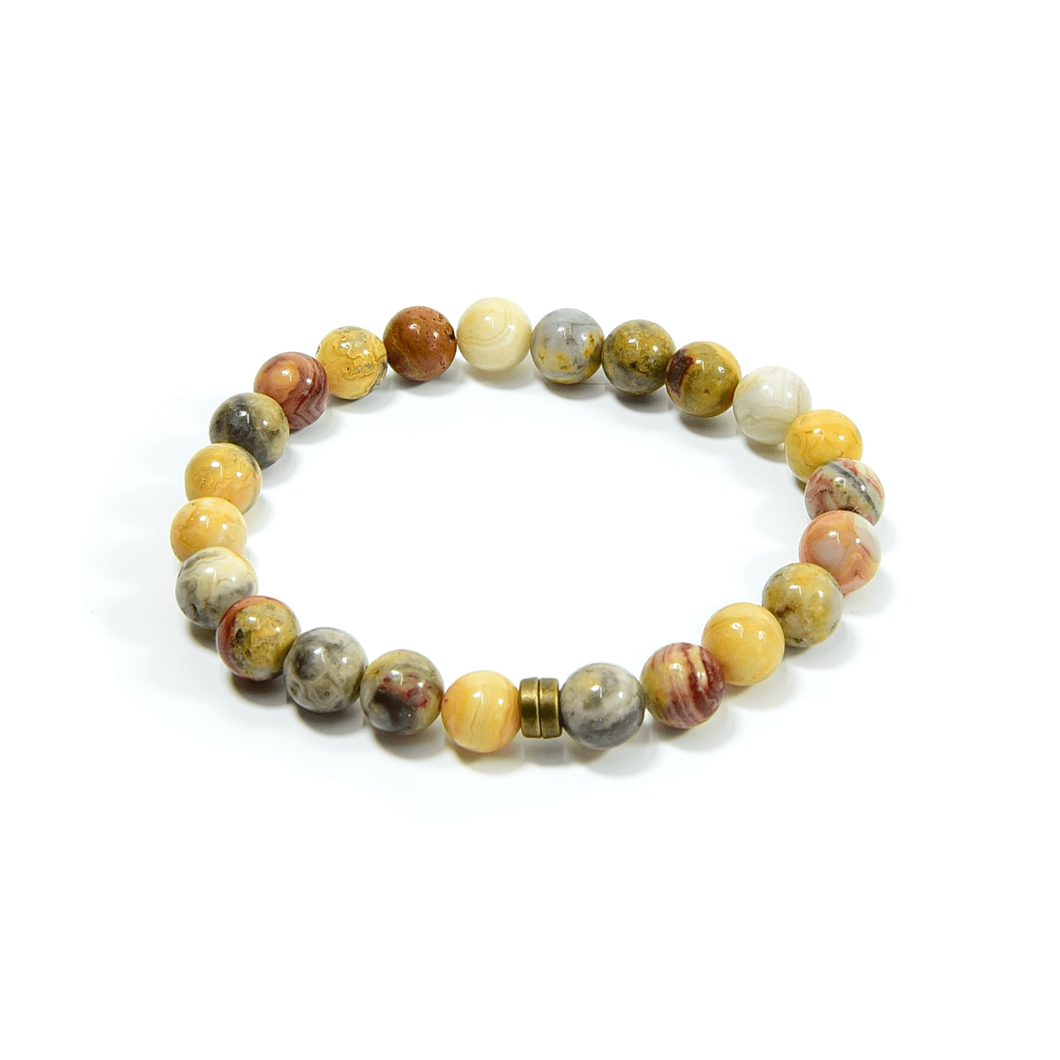 Crazy Lace Agate Bead Bracelet