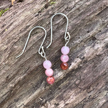 Load image into Gallery viewer, Ruby Earrings These earrings are made with high-quality Ruby gemstones which bring protection and confidence to the wearer. Chakra: Root. Birthstone: July. Anniversary: 40th. Handmade with authentic crystals &amp; gemstones in Minneapolis, MN.

