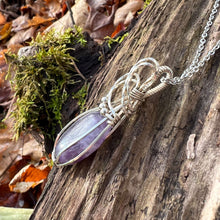 Load image into Gallery viewer, Silver Wire Wrapped Amethyst Pendant
