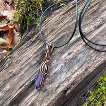 Load image into Gallery viewer, Amethyst Double Point Wire Wrapped Pendant
