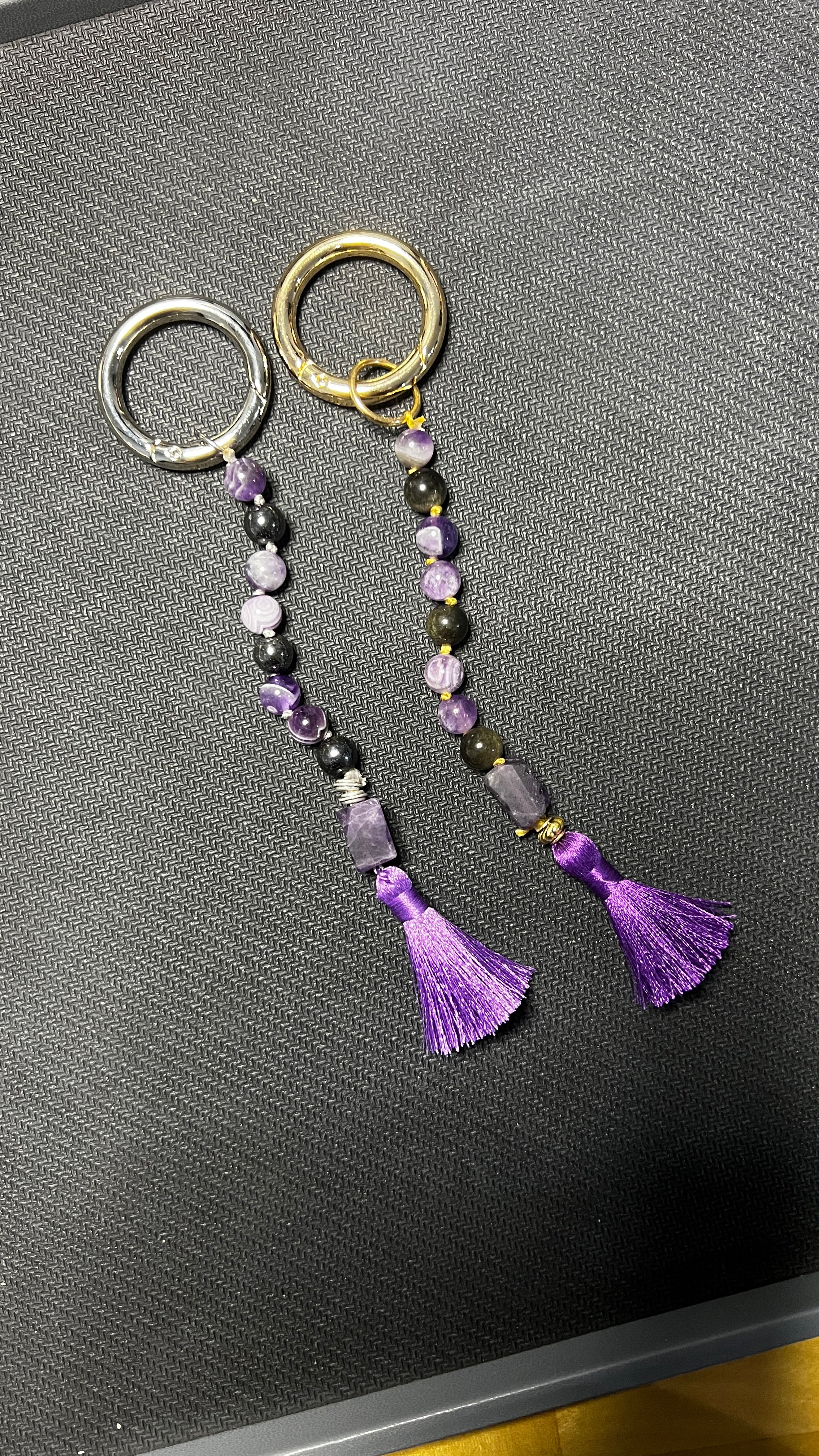 Amethyst Gemstone Keychain