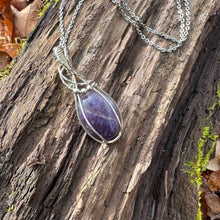 Load image into Gallery viewer, Silver Wire Wrapped Amethyst Pendant
