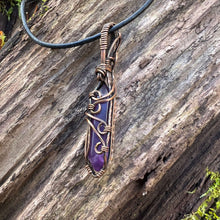 Load image into Gallery viewer, Amethyst Double Point Wire Wrapped Pendant
