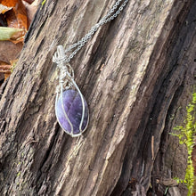 Load image into Gallery viewer, Silver Wire Wrapped Amethyst Pendant
