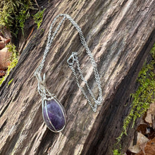 Load image into Gallery viewer, Silver Wire Wrapped Amethyst Pendant
