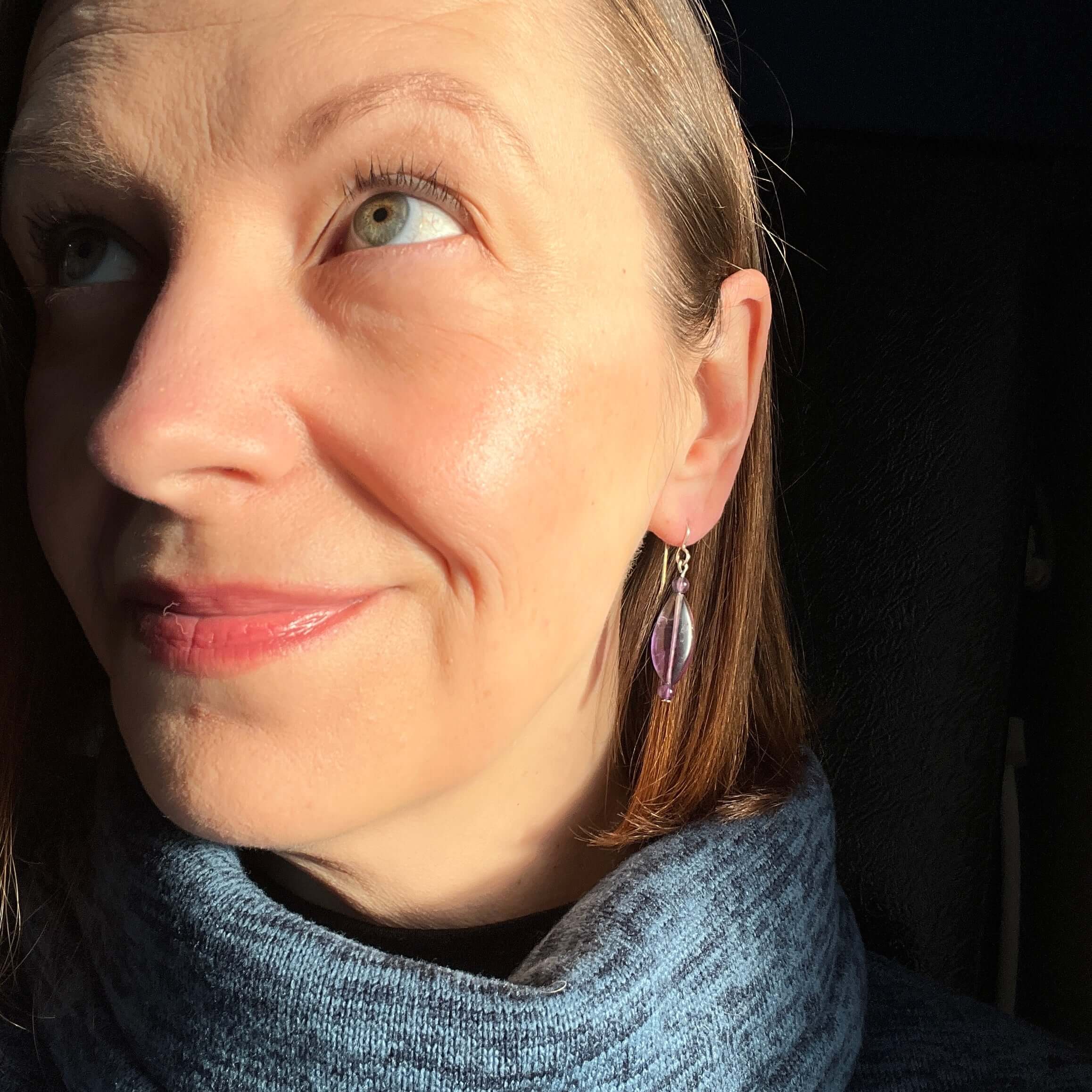 Amethyst Eye Earrings This bracelet is made with high-quality Amethyst stones which bring serenity to the wearer. Amethyst is a stone of serenity. It has been greatly sought after throughout history and was at times valued as highly as Diamond. Today, thi