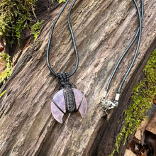 Load image into Gallery viewer, Rose Quartz Moon Wire Wrapped Pendant
